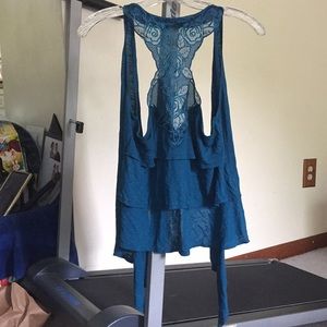 Eyelash Juniors Turquoise Open Slvless Cardigan M